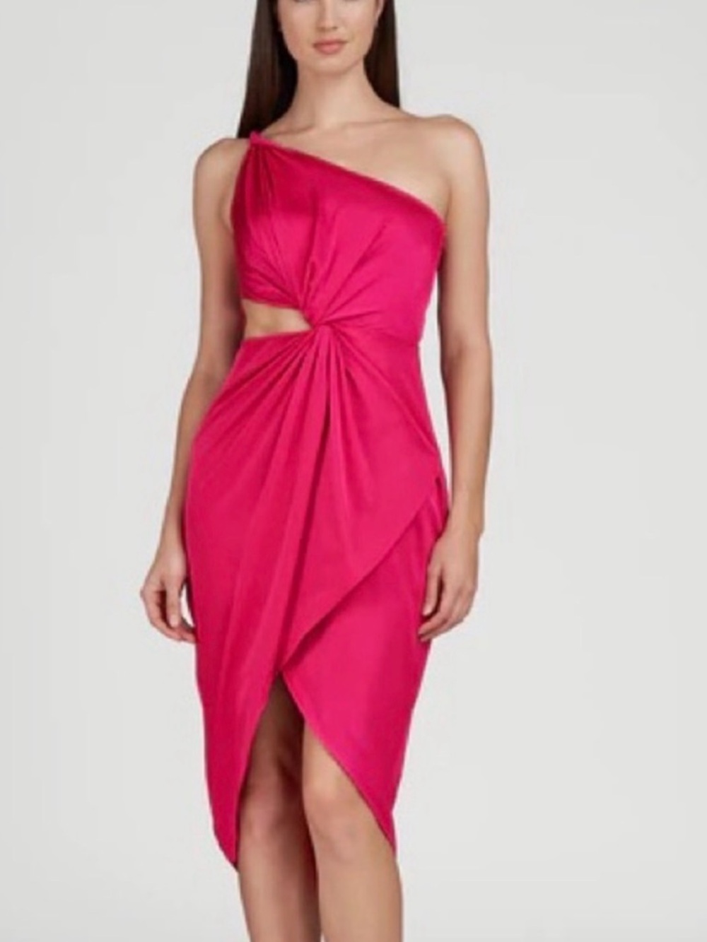 AMUR Deena One Shoulder Dress in Rosie Pink Women’s Size 8 NWT